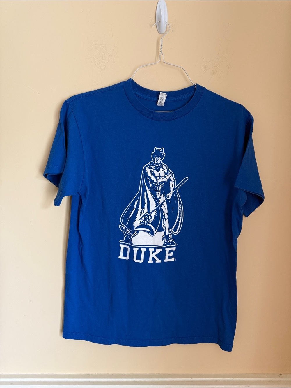 Duke Unisex‎ Graphic Tee - Blue with White Print Size Medium